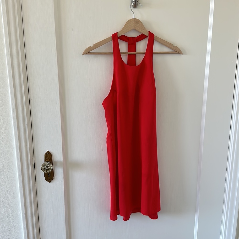 Red mini dress. S